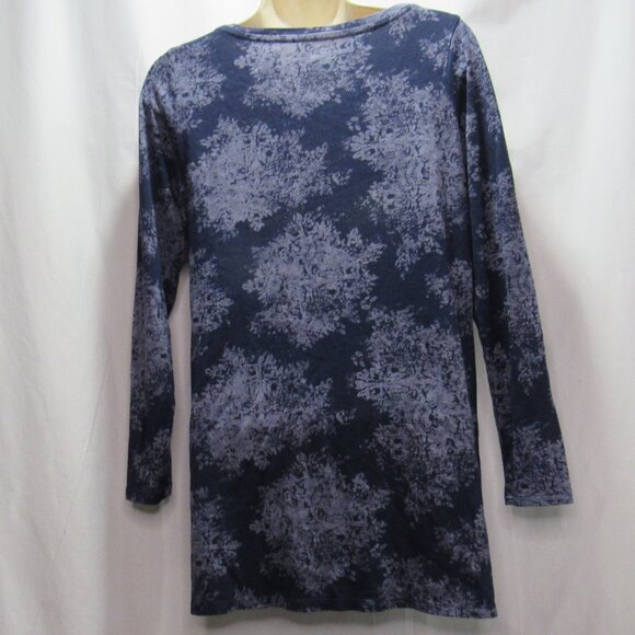 Pure Jill Women's Long sleeves Navy Blue Patterned pullover Top Size S Petite - Picture 2 of 6